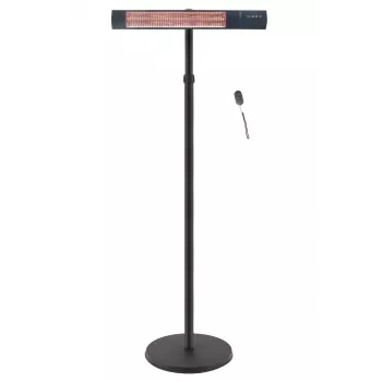 Estufa eléctrica de pie para exterior TunaBone, tubo de carbono dorado individual | TB2580ST-01 | Estufa para terraza | 2500 W | Negro