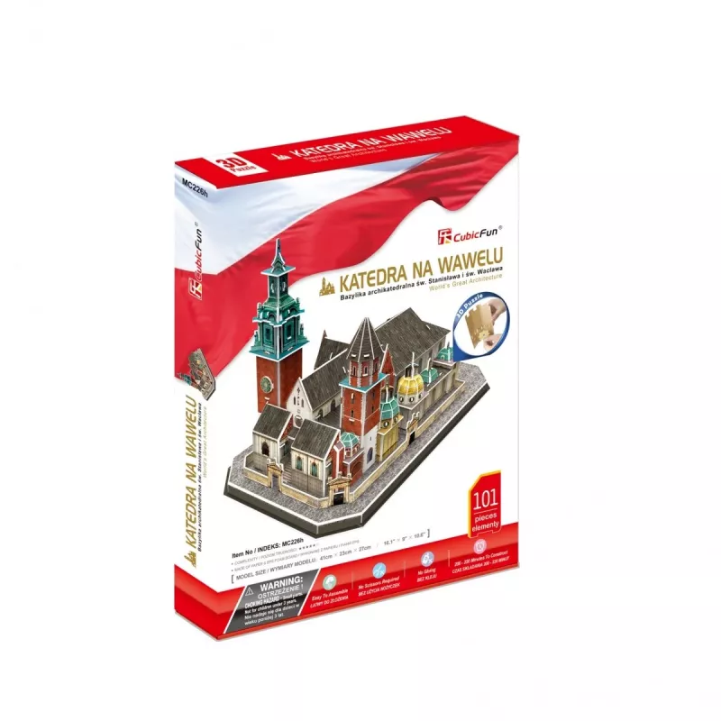 Puzle 3D cubicfun Catedral de Wawel – 101 piezas, maqueta