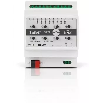 Satel KNX-SA24 actuador de conmutación KNX, 8 canales, para carril DIN