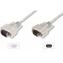 Digitus ASSMANN - Cable de prolongación serie - DB-9 (M) - DB-9 (H) - 3 m - moldeado, tornillos de mariposa - beige (AK-610203-030-E)