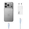 Akyga AK-CH-32 cargador USB-C GaN plano 65 W, 2 x USB-C PD, blanco