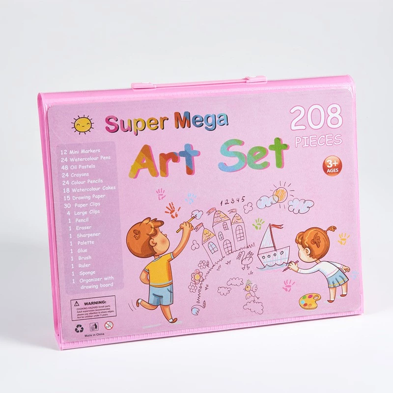 Set de arte Extralink 208 piezas — set de pintura con pinceles, colores, rotuladores