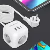Regleta QOLTEC 52547 Power Cube 3 tomas AC, 2 USB-A, 1 USB-C PD 20W