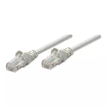 Cable de red Intellinet, Cat6, 2 m, gris, CCA, U/UTP, PVC, RJ45, contactos dorados, protección antienganches, funda antiacodaduras, garantía de por vida