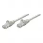 Cable de red Intellinet, Cat6, 2 m, gris, CCA, U/UTP, PVC, RJ45, contactos dorados, protección antienganches, funda antiacodaduras, garantía de por vida
