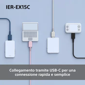 Sony IER-EX15C Auricular Cableado In-Ear Llamadas/Música USB Type-C Negro