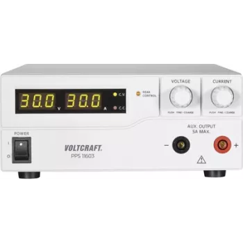 Fuente de alimentación de laboratorio Voltcraft, ajustable PPS-11603 1 - 60 V/DC 0 - 2,5 A 160 W 2 x USB, programable de forma remota (PPS-11603)
