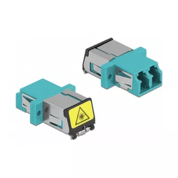 DeLOCK 86900 acoplador de fibra óptica LC dúplex conector hembra-conector hembra multimodo aguamarina