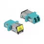 DeLOCK 86900 acoplador de fibra óptica LC dúplex conector hembra-conector hembra multimodo aguamarina