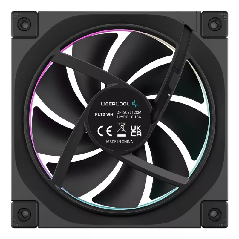 DeepCool FL12 3-in-1 ventiladores de caja de 120 mm (3 uds.), 500-2150 rpm, rodamiento dinámico de fluido, 32 dB, negros