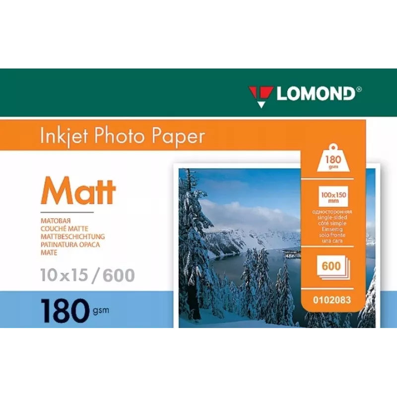 Papel fotográfico de inyección de tinta Lomond 0102083 mate 180 g/m² 10×15 cm paquete