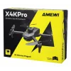 Amewi X4KPro, 4 rotores, 3840 x 2160 píxeles, 1500 mAh, Gris