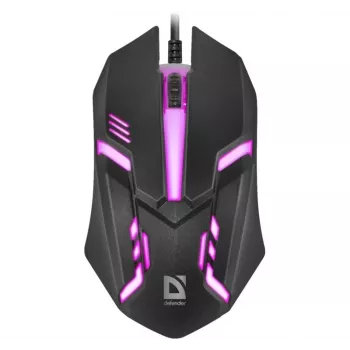 Ratón óptico con cable DEFENDER CYBER MB-560L — ambidiestro, 1200 DPI, USB Type-A, 2 botones, negro