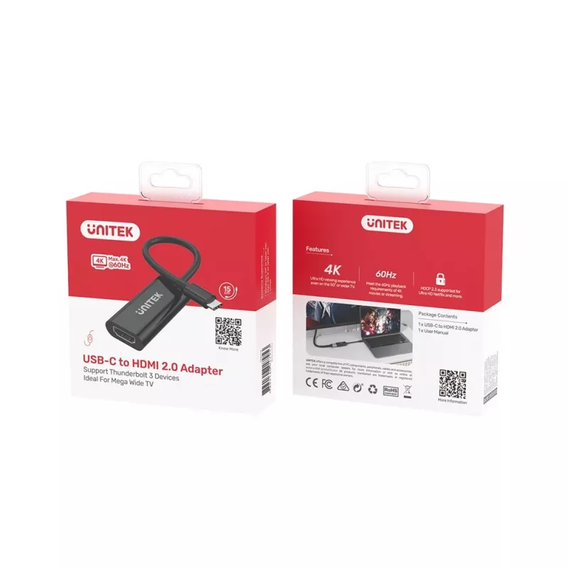 Adaptador gráfico USB UNITEK V1421A negro