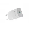 Cargador con cable para dispositivos móviles NATEC NUC-2140, 30W, USB-C PD 3.0 + USB-A, Samsung AFC, blanco
