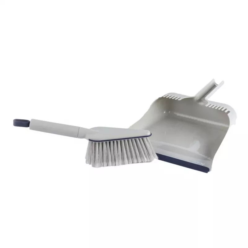 Juego de escoba y recogedor Beldray LA032760PEU7 Deep Clean Design, juego compacto de mano con cerdas anguladas y recogedor a juego