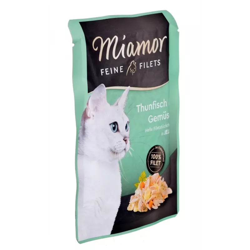 Comida húmeda para gatos Miamor Fine Fillets en gelatina 100 g — pescado con zanahoria, gatos adultos, bolsa