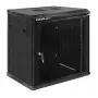 Qoltec 54488 Armario rack de montaje en pared de 19 pulgadas, 12U, 600 x 635 x 450 mm, puerta perforada