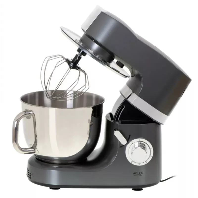 Robot de cocina Adler AD 4221 — bol de acero inoxidable de 7 L, 1200 W, 6 velocidades, batidor planetario