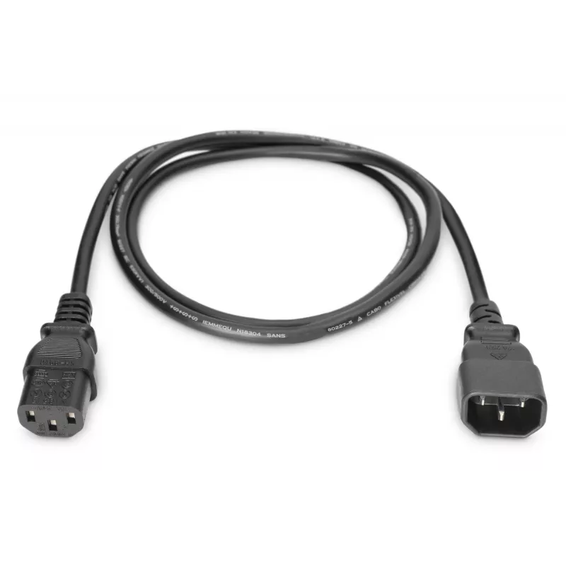 Digitus ASSMANN - Cable de alimentación - IEC 60320 C14 a IEC 60320 C13 - AC 250 V - 1,2 m - moldeado - Negro (AK-440201-012-S)