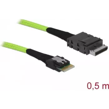 Cable SAS DeLOCK 85801 0,5 m 32 Gbit/s negro verde