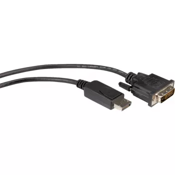 ROLINE - Cable de vídeo - DisplayPort (M) - DVI-D (M) - 1 m (DisplayPort 1.1) - Tornillos moleteados - Negro (11.04.5771)