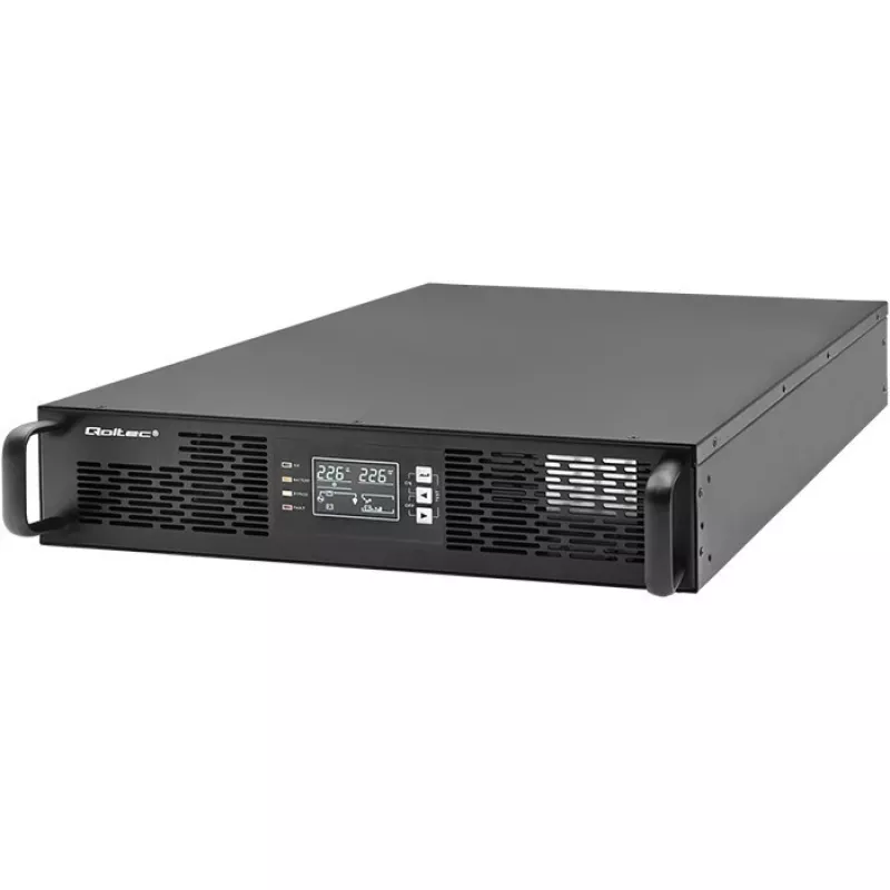 SAI Qoltec AWARYJNY DO RACK 3KVA 3000W factor de potencia 1.0 LCD EPO USB online (3VA, 3000W, SAI online de doble conversión), SAI