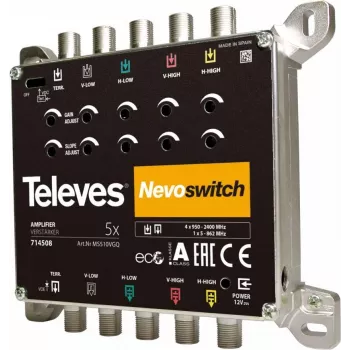 Multiswitch de satélite Televes 714508 5 entradas 5 salidas