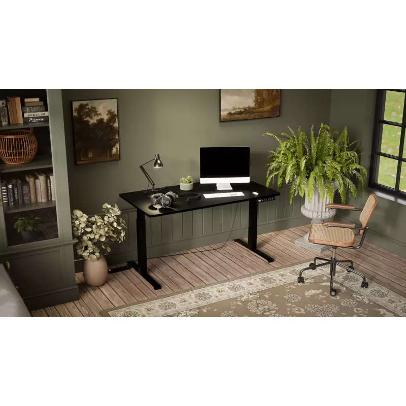 Escritorio con regulación eléctrica de altura MOON LONG 150x80x72-120 negro