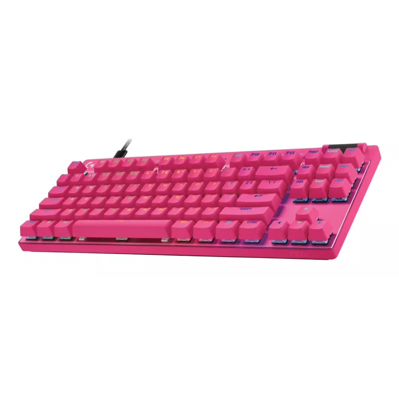 Teclado gaming Logitech G 920-013249 USB AZERTY francés rosa Tenkeyless