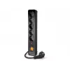 Acar X5 protector contra sobretensiones, 5 tomas, 3 m, interruptor, negro
