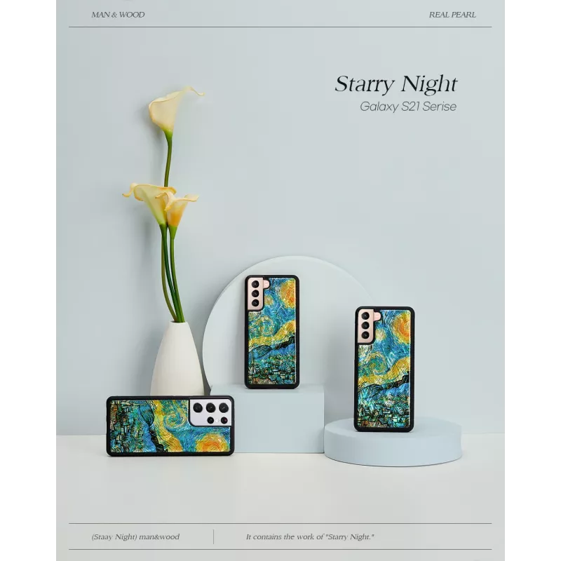 Funda protectora iKins para Samsung Galaxy S21+ — noche estrellada negra