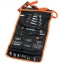 Set de mecánico con bolsa enrollable 76 piezas negro naranja