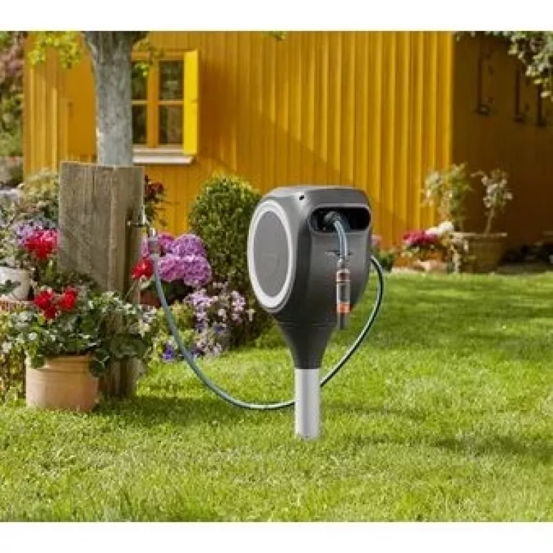 Enrollador de suelo Gardena RollUp Automatic Negro Gris