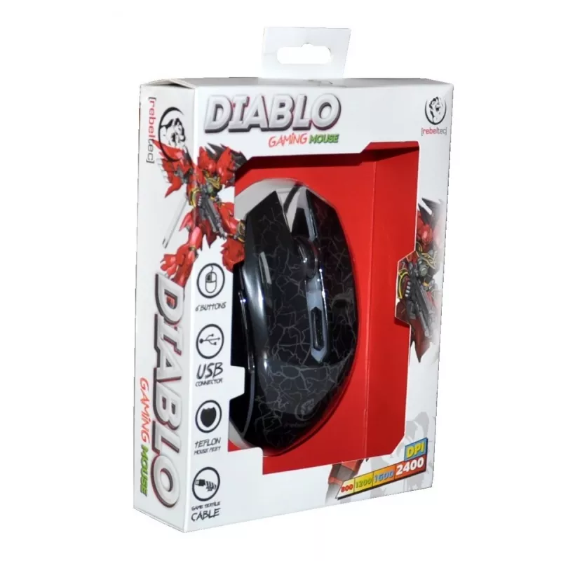 Rebeltec Diablo - Ratón - óptico - 6 botones - con cable - USB