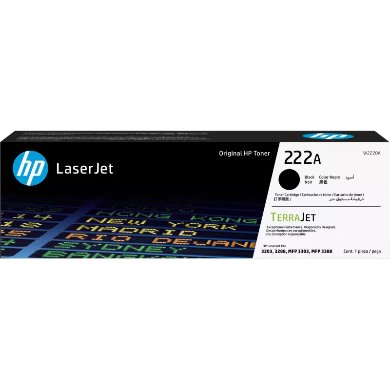 Tóner HP 222A negro original LaserJet W2220A 1500 páginas negro