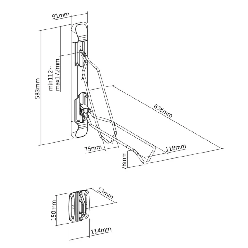 Soporte de pared para bicicleta MACLEAN MC-471 — soporta hasta 35 kg, almacenamiento para una bicicleta