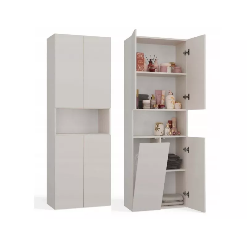 Armario de baño Nel DK 1K cesta color crema