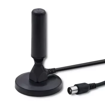 Antena de TV interior QOLTEC 57016 DVB-T2 – diseño compacto para recepción digital terrestre