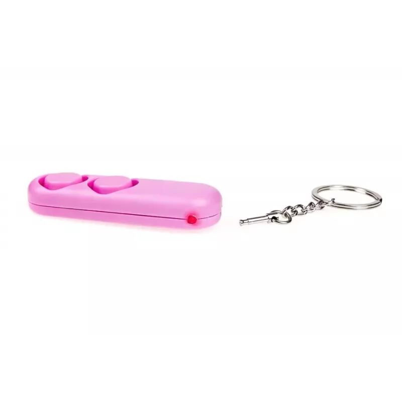 Alarma personal GUARD YC-001-PI 130 dB rosa dispositivo de seguridad compacto, pilas LR41, alcance 200 m