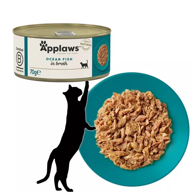 APPLAWS pescado oceánico en caldo - Comida húmeda para gatos - 70 g