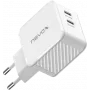 Cargador 65W DUAL USB-C (PD) QC3.0 GaN (blanco, PD 3.0, QC 3.0)