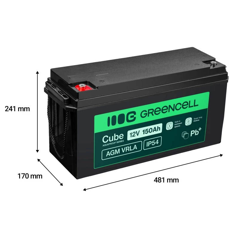 Batería AGM Green Cell AGM12V150AH-J 12V 150Ah plomo-ácido sellada