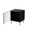 Set de mesitas de noche 2 uds. cama meble JUNGLE — 53,5×40,5×44 cm, negro mate MDF/aglomerado, patas doradas