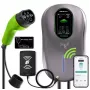 Wallbox QOLTEC estación de carga EV Tipo 2 22 kW LCD 2 tarjetas RFID de 3 fases cable de 5 m sistema para hoteles