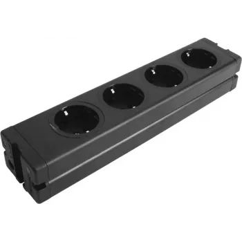 Regleta de enchufes EUROLITE 30240070 — 4 tomas carcasa de aluminio, negro