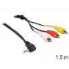 Adaptador de cable de vídeo DeLOCK 84504, 1,5 m, 3,5 mm a 3 x RCA, negro