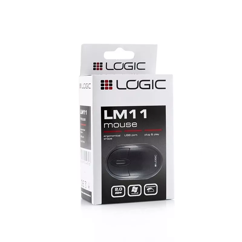 Logic Lm-11 - Ratón - óptico - con cable - USB - negro