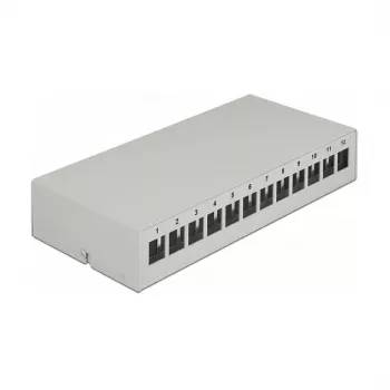 Panel de parcheo DeLOCK Keystone 12 puertos gris