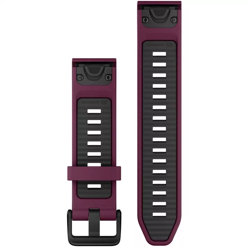 Correa de silicona para reloj GARMIN Quickfit 010-13391-04, 20 mm, grafito/rojo